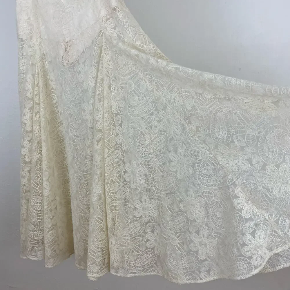 Free People Beat Of The Moment Maxi Skirt - Ivory - Size 6